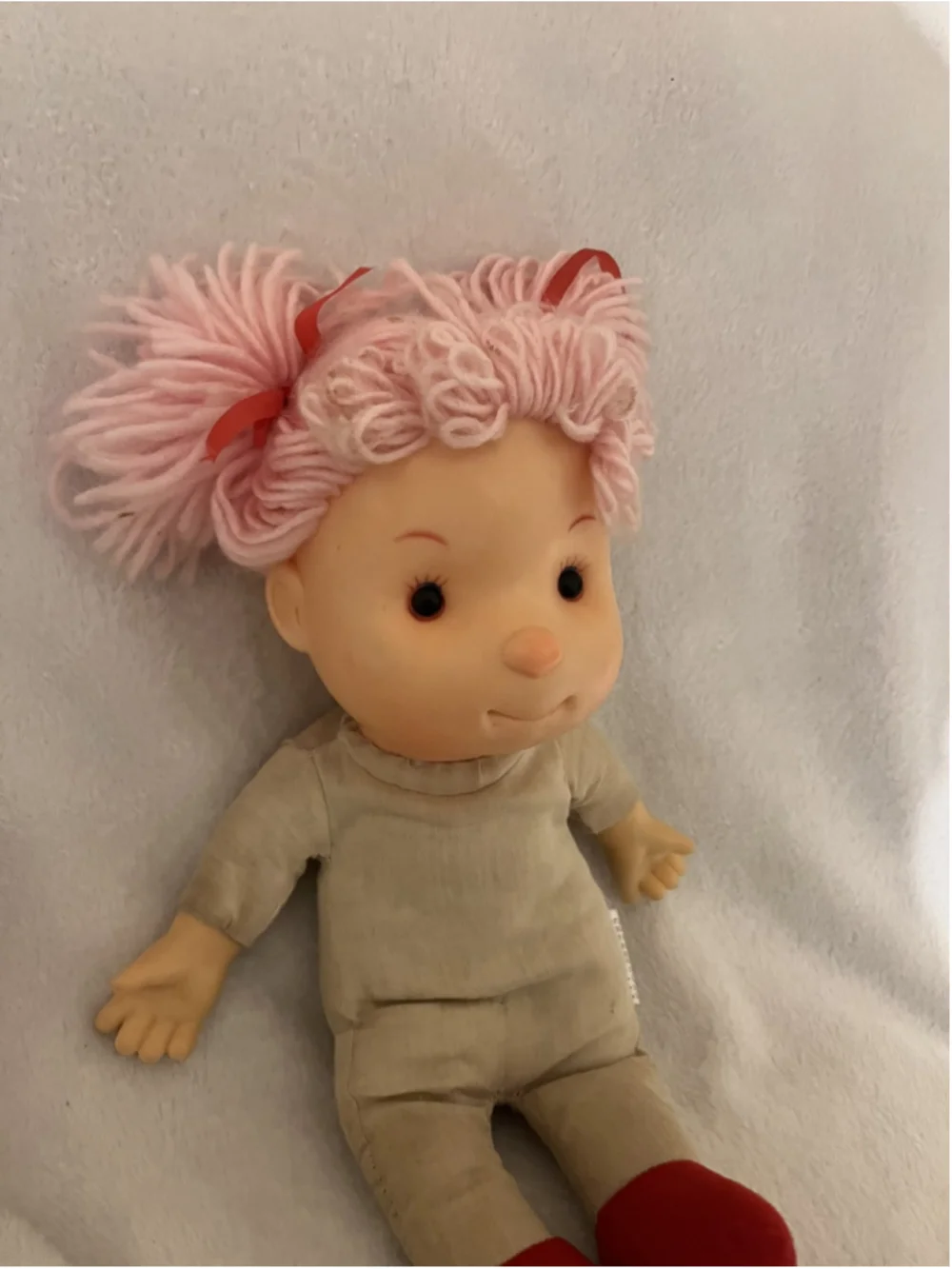 Vintage 1980s Komfy Kid Ice Cream Girl Doll Pink Yarn Hair NO OUTFIT SEE